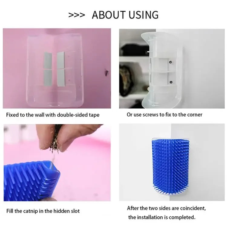 Massage Pet Brush. Corner Scrape & Hair Removal.