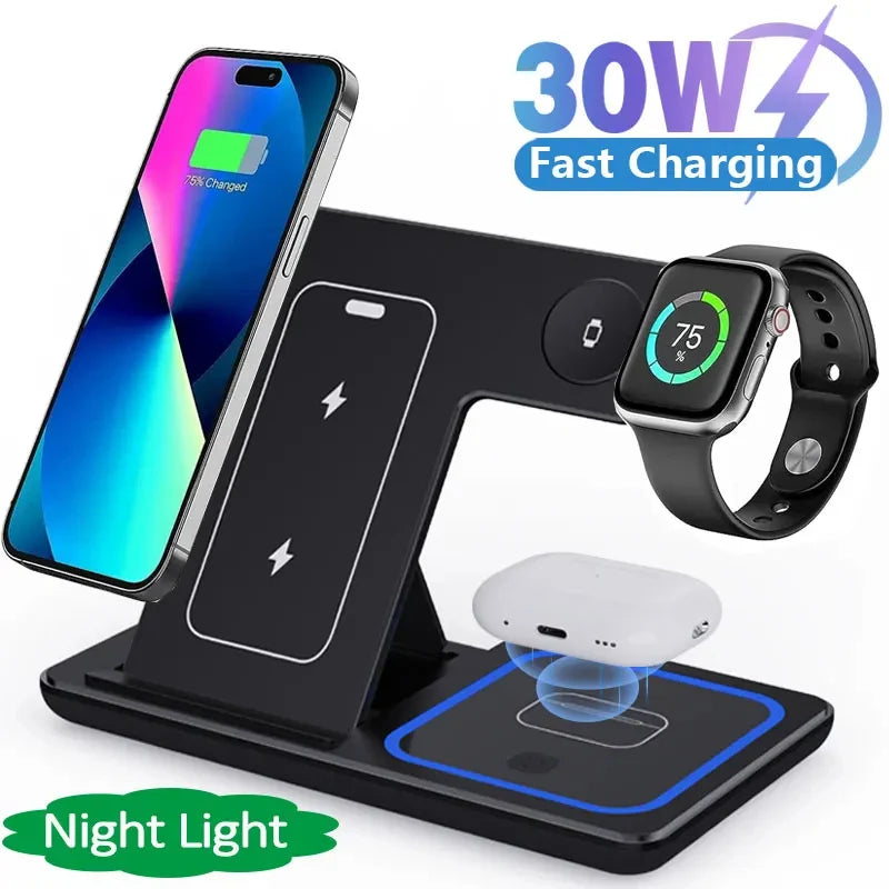 3 In 1 Foldable Wireless Charger & Multi Stand.