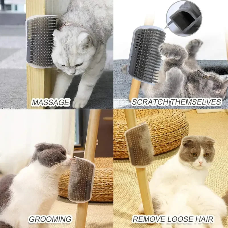 Massage Pet Brush. Corner Scrape & Hair Removal.