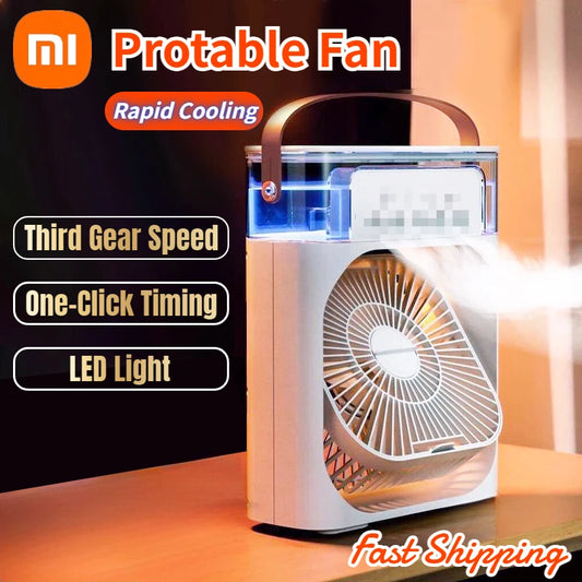 3 In 1 Fan Air Conditioner, LED Light & Portable Humidifier.