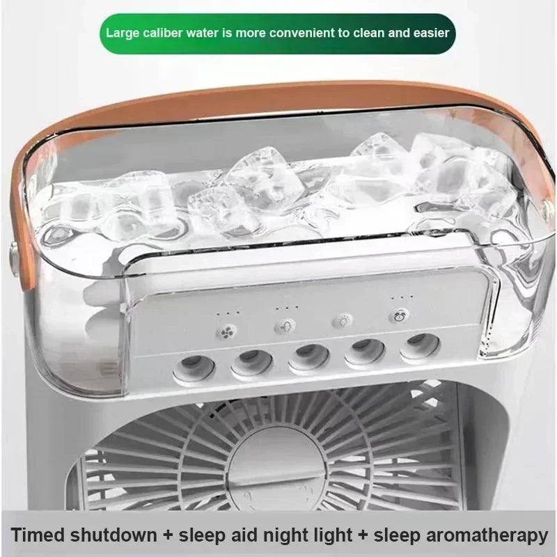 3 In 1 Fan Air Conditioner, LED Light & Portable Humidifier.